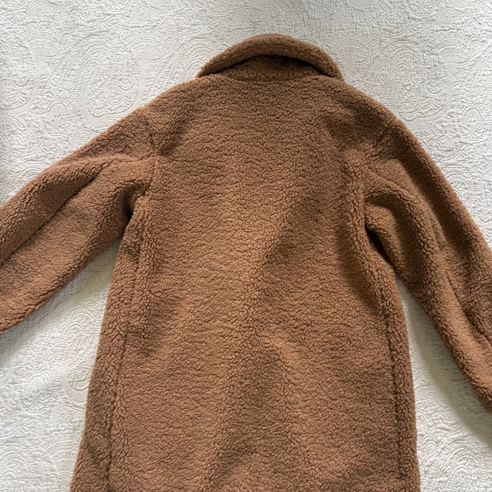 NWT Uniqlo Women's jacket Coat Brown Dark Beige Faux Shearling Jacket - size XS - Picture 5 of 13